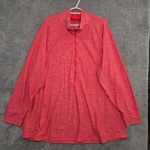 Old Navy Active 4X Pink Heathered Half Zip Pullover Thumbholes Go-Dry Plus Size
